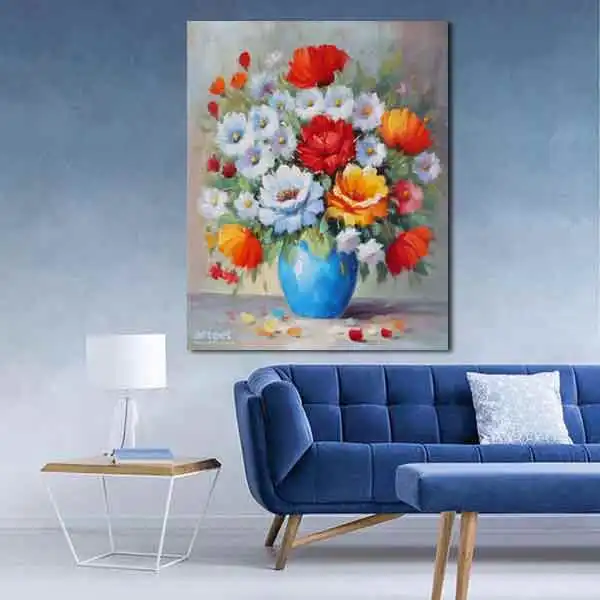 تابلو بوم چاپی طرح گلدان گل کد ART-2945