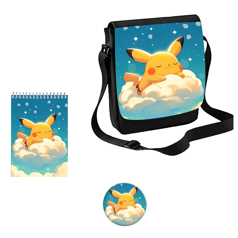 کیف رودوشی بچگانه مدل پیکاچو کد 2 به همراه دفتر یادداشت و پیکسل