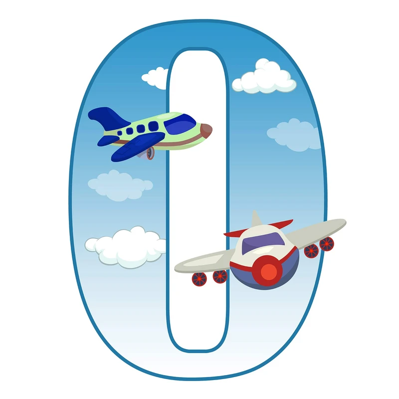 استند رومیزی مدل عدد 0 طرح هواپیما و هلیکوپتر کد 1703