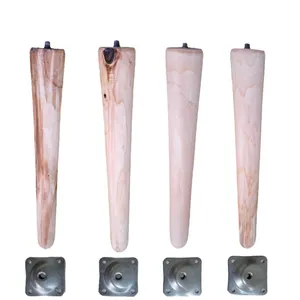 پایه میز مدل چوبی مخروطی یراق دار کد A30 مجموعه 4 عددی