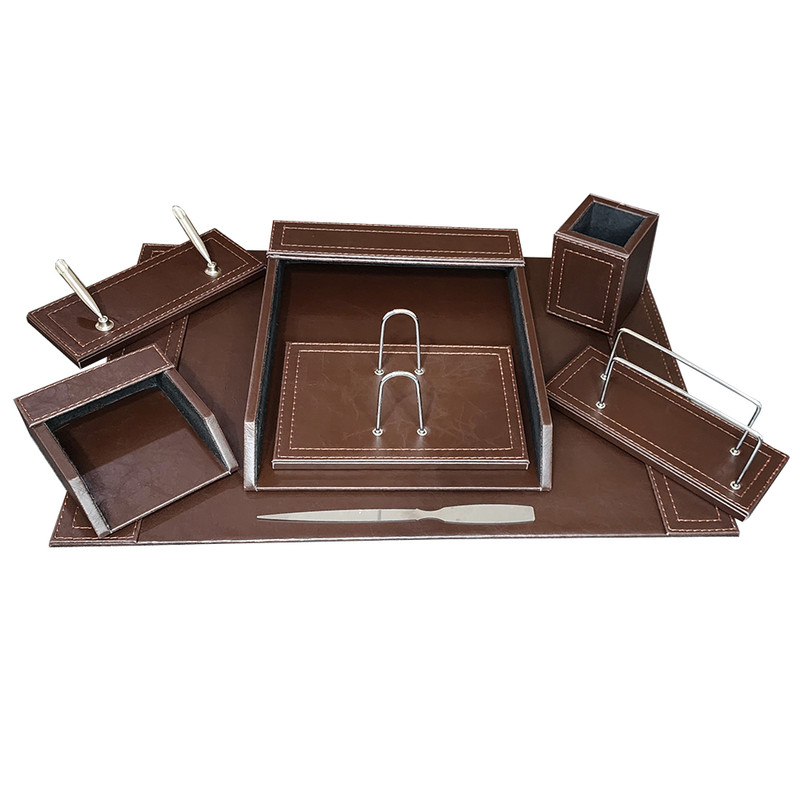 ست لوازم اداری رومیزی مدل دکو استایل DS902BR مجموعه 8 عددی