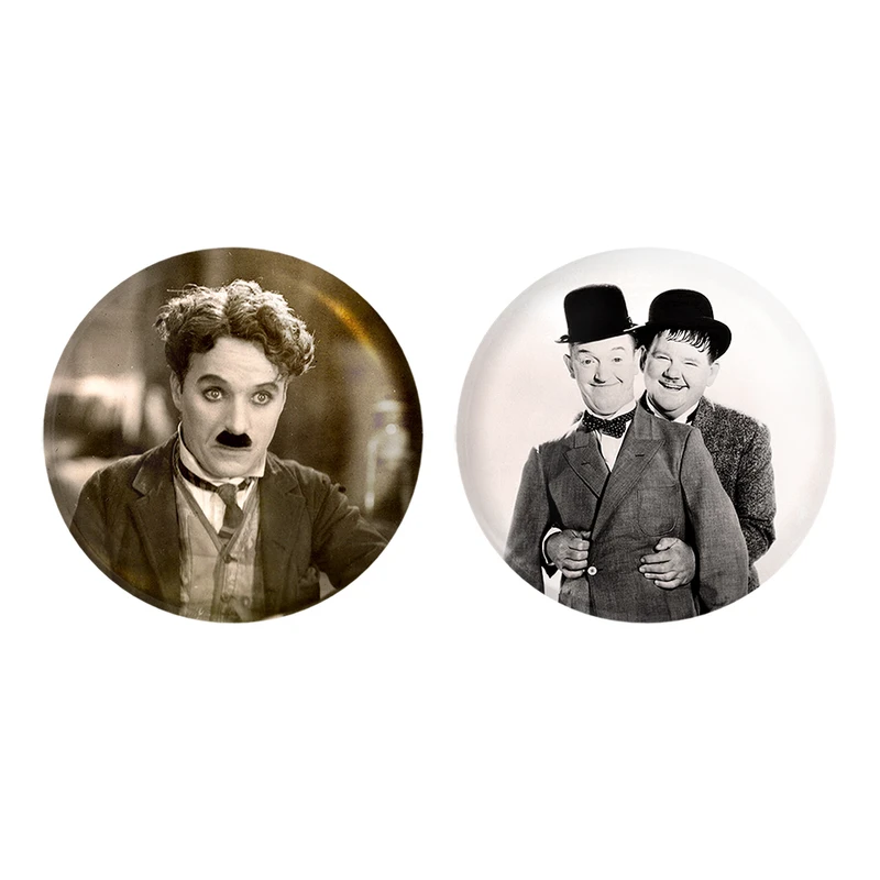 مگنت خندالو طرح چارلی چاپلین و لورل و هاردی کد 1005110053 مجموعه 2 عددی