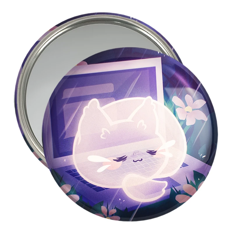 آینه جیبی خندالو مدل گربه حیوانات بامزه  کد 21044