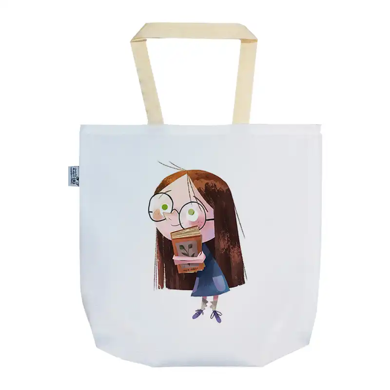 ساک خرید ترمه طراحان ایده مدل دختر و کتاب 2 کد cfp1412