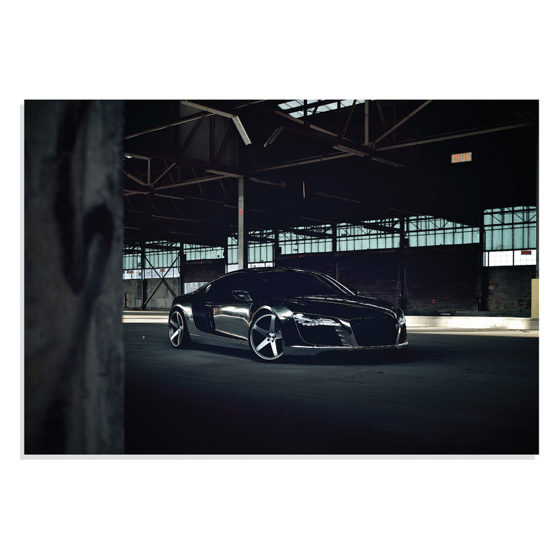 تابلو شاسی طرح ماشین آيودی آر 8 کروم - Audi R8 Chrome مدل NV0622