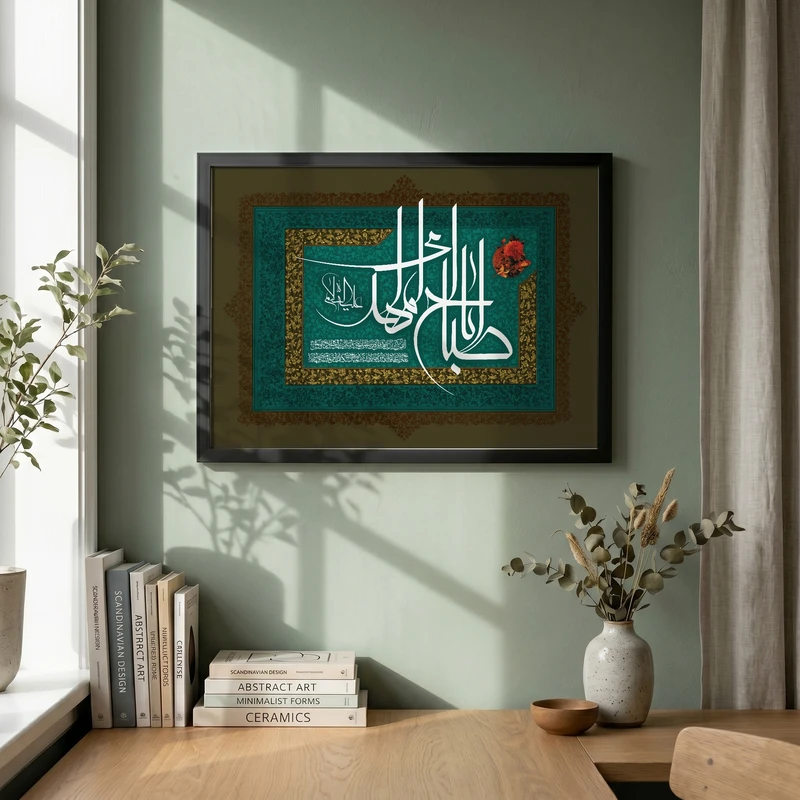 تابلو طرح اباصالح المهدی مدل G13728 فریم مشکی