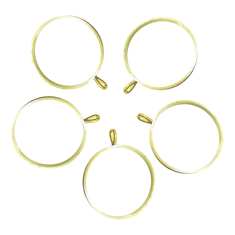 قالب رزین اپوکسی مدل برنجی آبکاری شده طرح دایره باز بسته 5 عددی