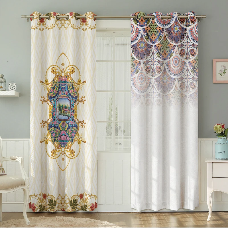 پرده نیروانا طرح سنتی  مدل هازان کد 4539 سایز 140×280 سانتی متر