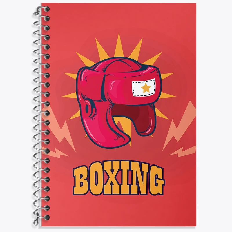 دفتر زبان 50 برگ خندالو مدل سه خط طرح بوکس (Boxing) کد F1467
