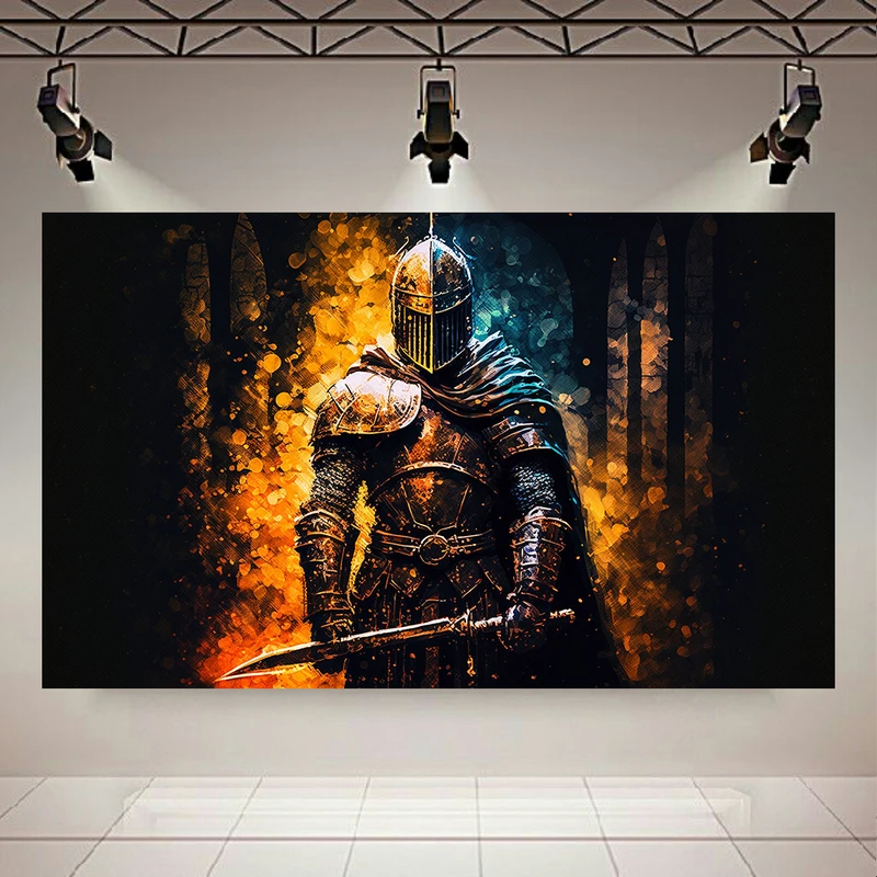 پوستر طرح شوالیه طلایی مدل قلعه تاریک کد AR305371