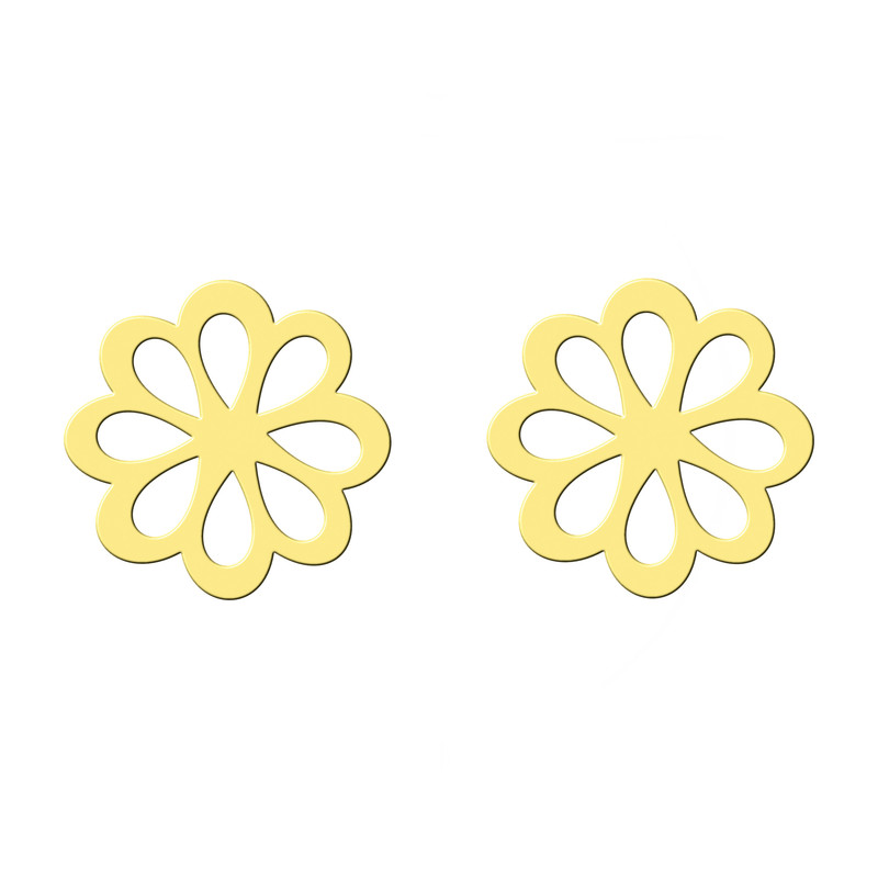 گوشواره طلا 18 عیار زنانه کرابو طرح گل مدل Kr5164