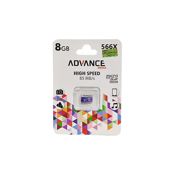 کارت حافظه microSDHC ادونس مدل 566X کلاس 10 استاندارد UHS-I U1 سرعت 85MBps ظرفیت 8 گیگابایت