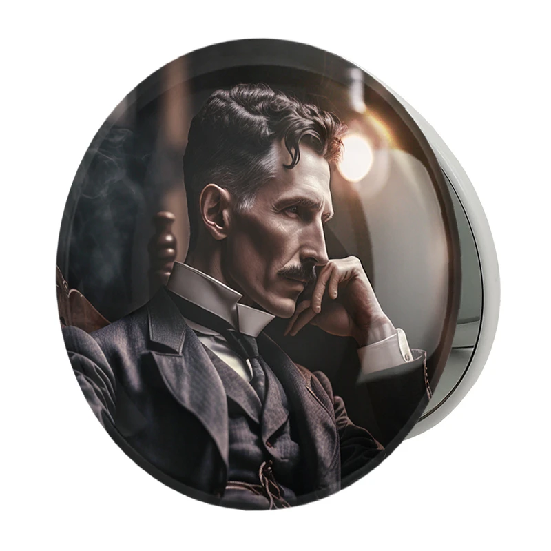 آینه جیبی خندالو طرح نیکولاس تسلا Tesla مدل تاشو کد 29491