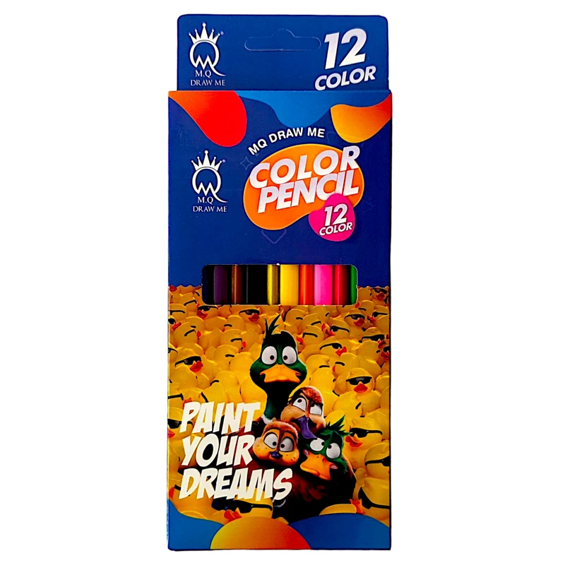 مداد رنگی 12 رنگ ام کیو مدل انیمیشنی کد 12