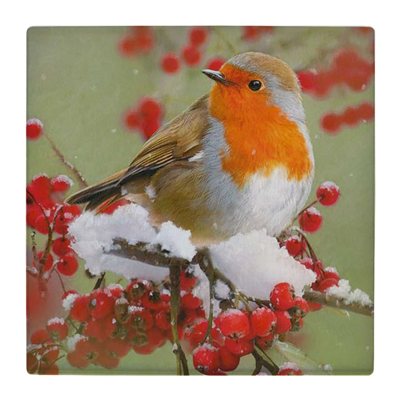 زیر لیوانی  طرح پرنده و شاخه برفی کد    4808973_3623