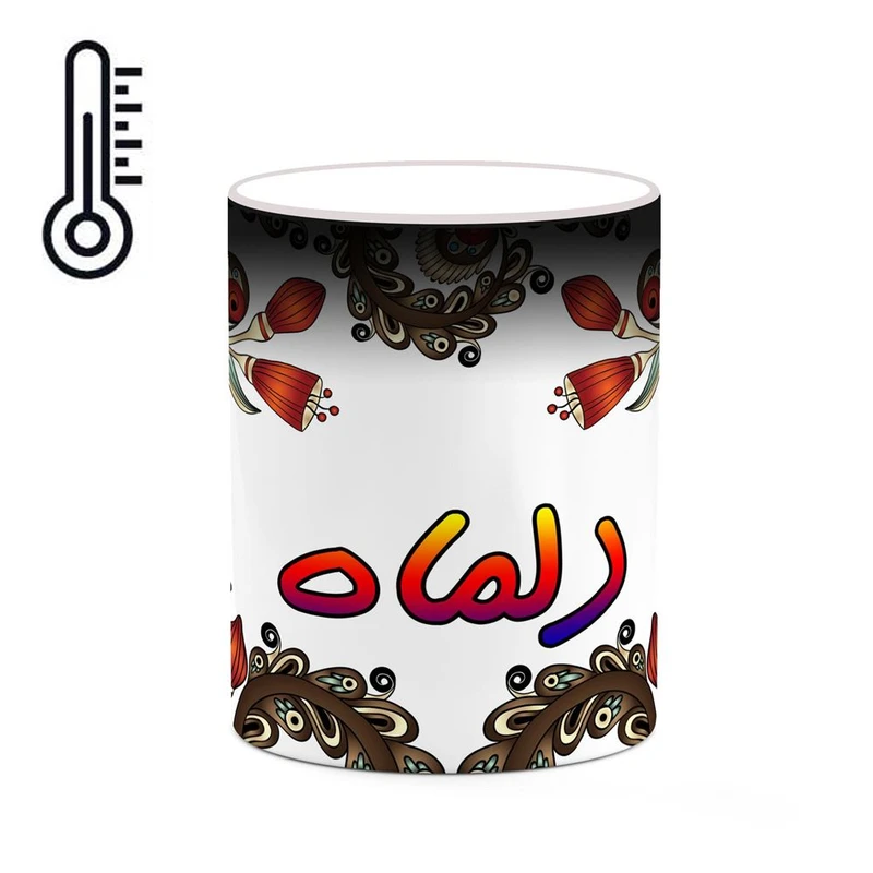ماگ حرارتی کاکتی مدل اسم دلماه طرح سنتی گل و بته کد mgh45032