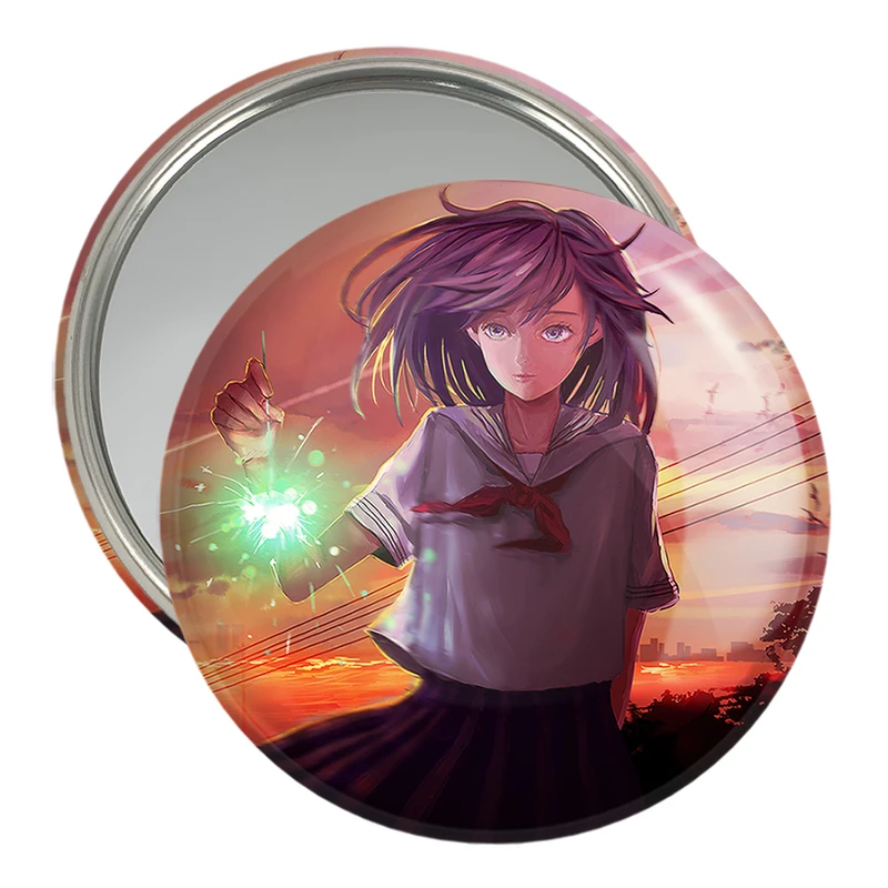 آینه جیبی خندالو مدل دختر انیمه ای  کد 18099