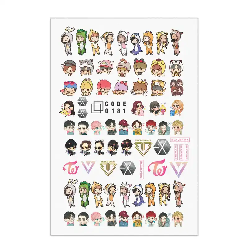 برچسب لنز ناخن مدل KPOP مجموعه 4 عددی