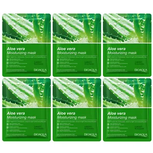 ماسک صورت بایو آکوا مدل Aloe Vera حجم 25 میلی لیتر مجموعه 6 عددی