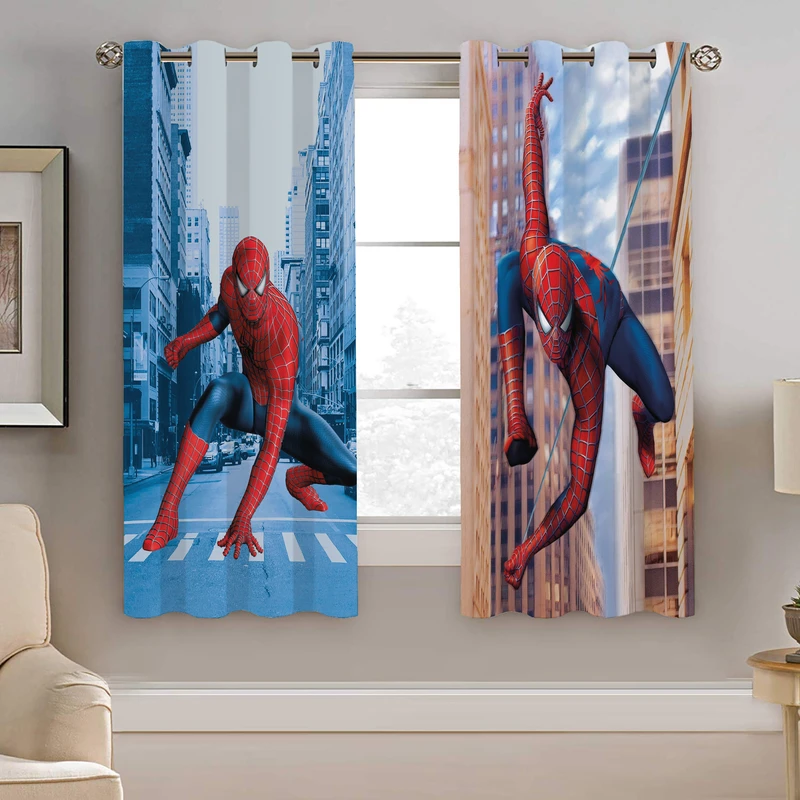 پرده نیروانا طرح مرد عنکبوتی  مدل مخمل کد 8153 سایز 140×200 سانتی متر