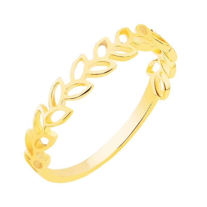  انگشتر طلا 18 عیار زنانه قیراط طرح برگ کد GH3309