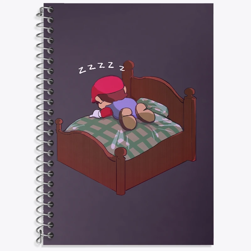 دفتر زبان 50 برگ خندالو مدل دو خط طرح (Mario) بازی سوپر ماریو کد 31523