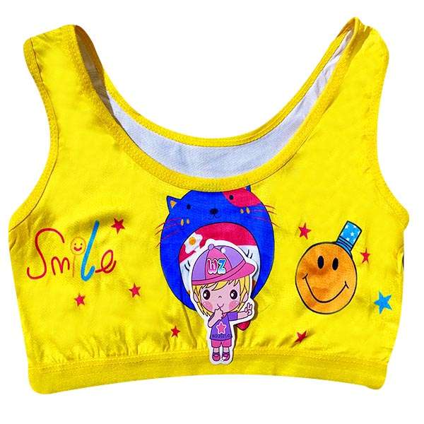 نیم تنه دخترانه مدل Smile کد Za8 رنگ زرد