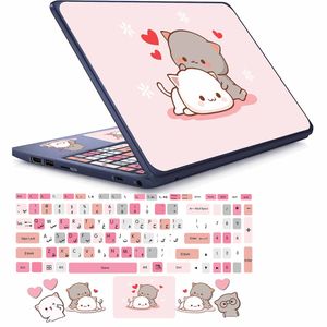 نقد و بررسی استیکر لپ تاپ مدل cute cat 03 مناسب برای لپ تاپ 15 تا 17 اینچ به همراه برچسب حروف فارسی کیبورد توسط خریداران