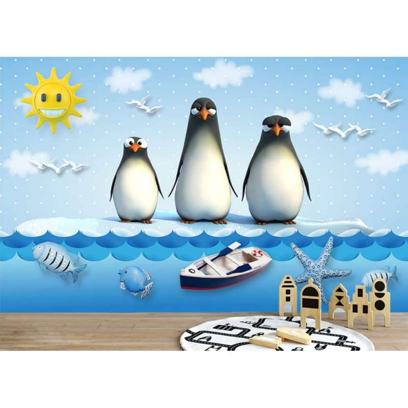 پوستر دیواری اتاق کودک طرح پنگوئن مدل drv1100 