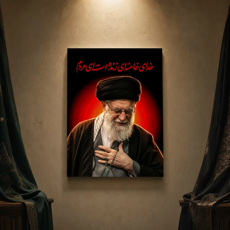 تابلو شاسی مدل مذهبی طرح رهبر شهید امام خامنه‌ای کد 36SM