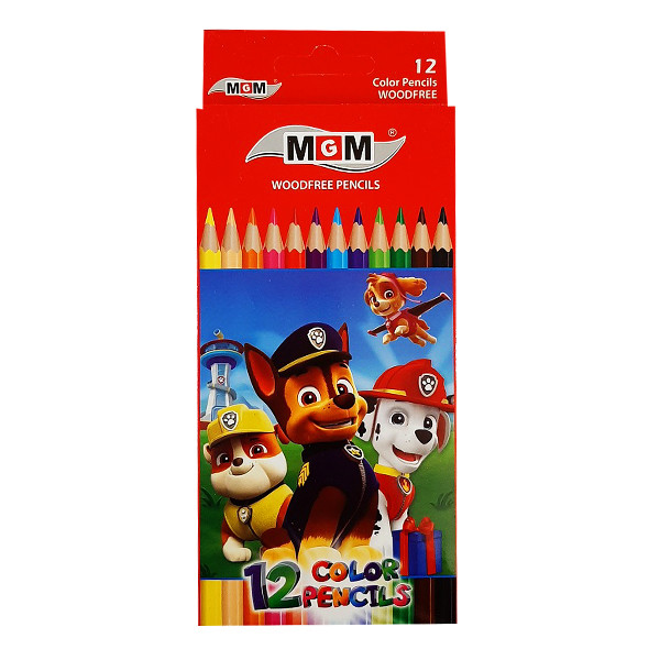 مداد رنگی 12 رنگ ام جی ام مدل سگ های نگهبان