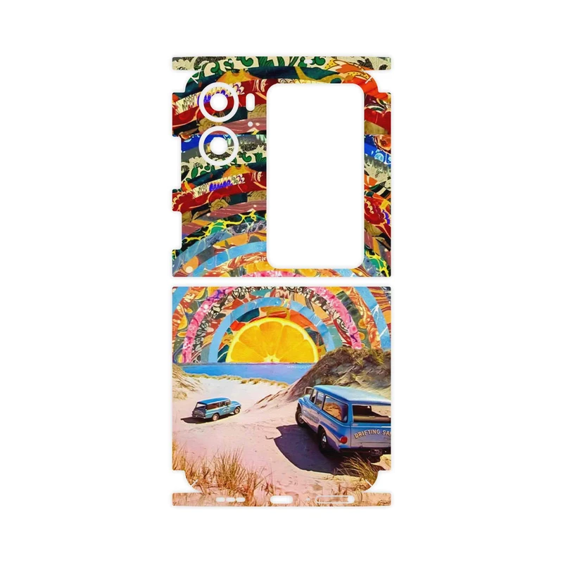 برچسب پوششی ماهوت مدل Collage of Orange Sky-FullSkin مناسب برای گوشی موبایل اپو Find N2 Flip
