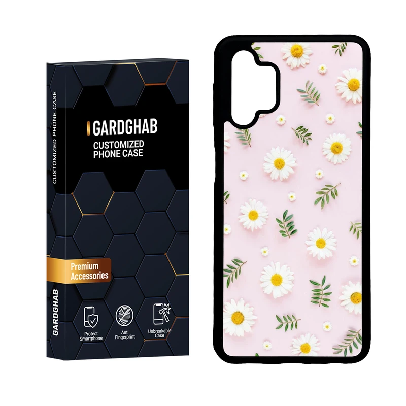 کاور گارد قاب مدل دور ژله ای گل مناسب برای گوشی موبایل سامسونگ Galaxy A32 5G / M32 5G