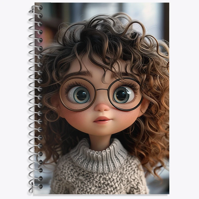 دفتر زبان 50 برگ خندالو مدل سه خط طرح دخترانه کد N1630