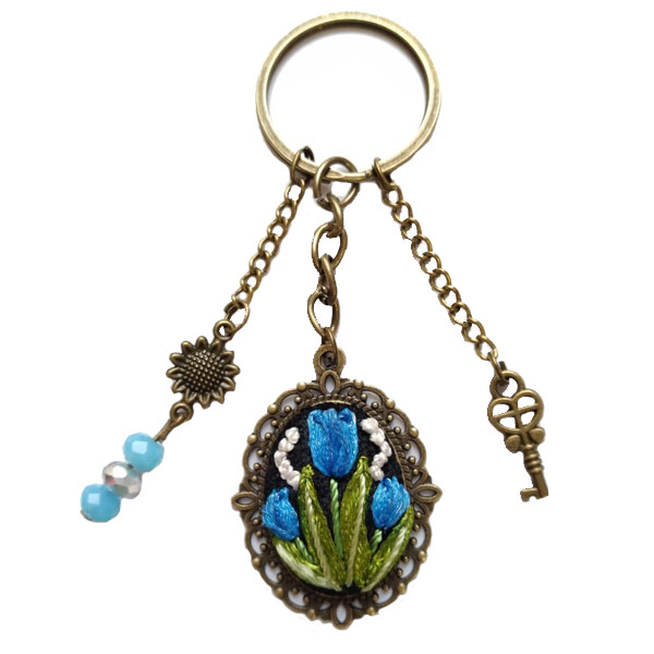 جاکلیدی دخترانه مدل برنزی طرح لاله