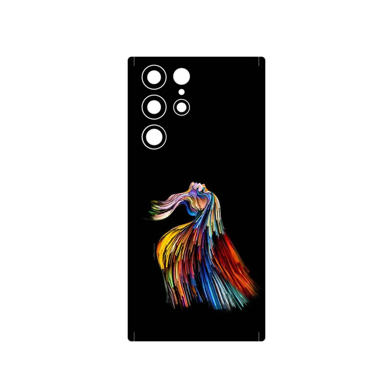 برچسب پوششی ماهوت مدل Rainbow Hair Digital Art مناسب برای گوشی موبایل سامسونگ Galaxy S22 Ultra 5G