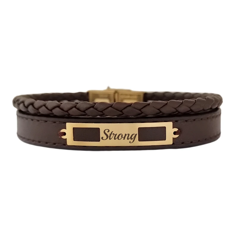 دستبند طلا 18 عیار مردانه لیردا مدل Strong 825