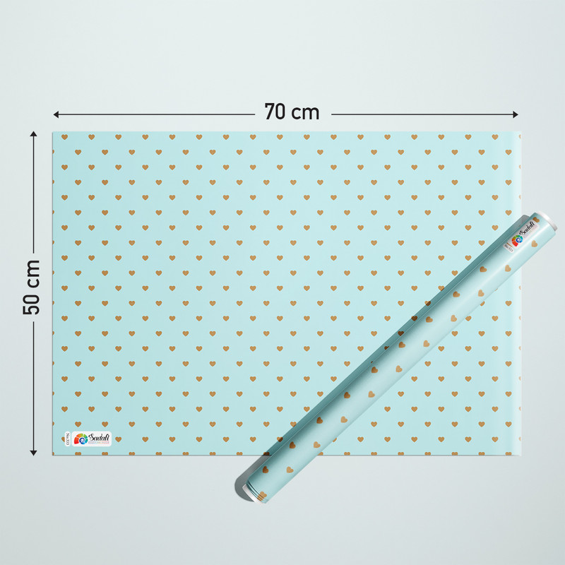 کاغذ کادو صدفی طرح عشق آبی بسته 2 عددی