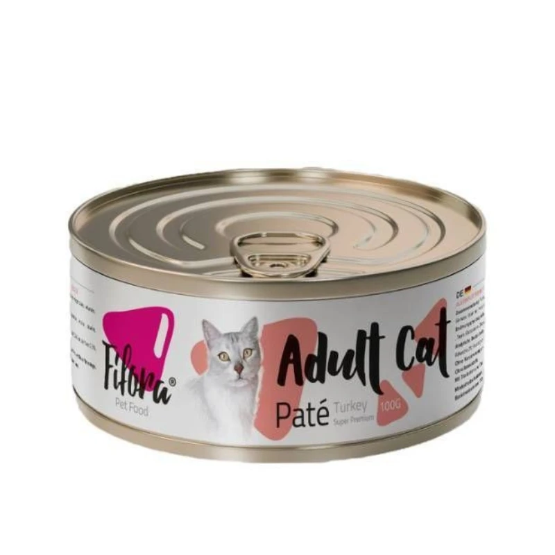 کنسرو غذای گربه بالغ فیفورا مدل Adult Cat Turkey Pate طعم بوقلمون وزن 120 گرم