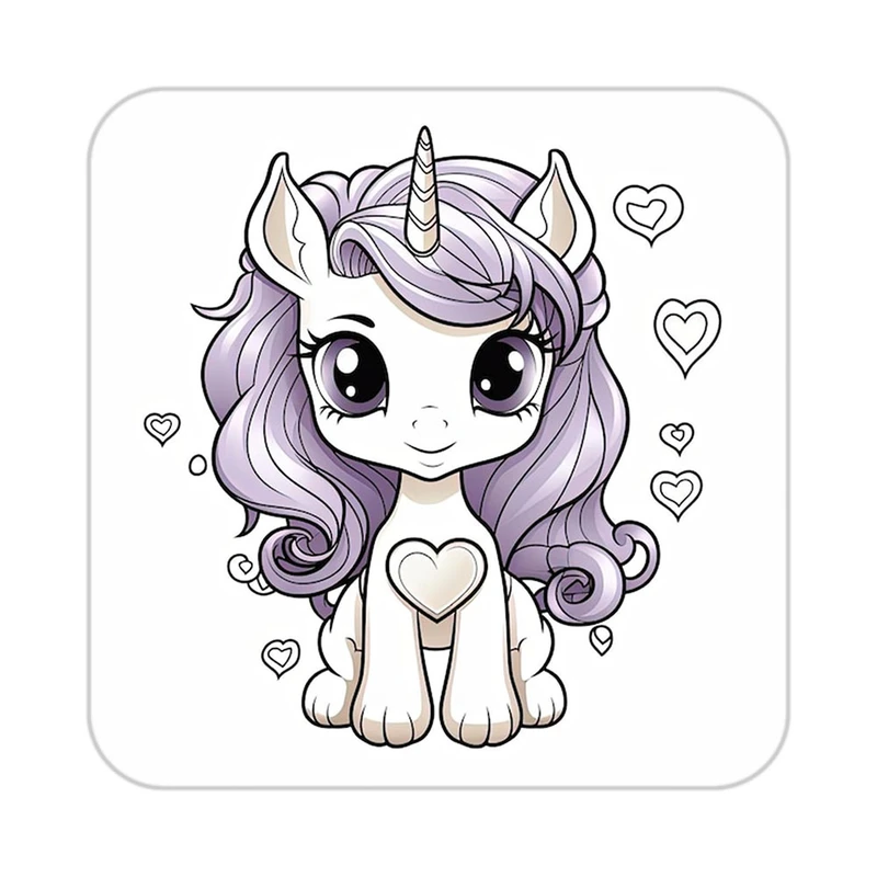 زیر لیوانی کاکتی طرح اسب تک شاخ و یونیکورن مدل mp31527