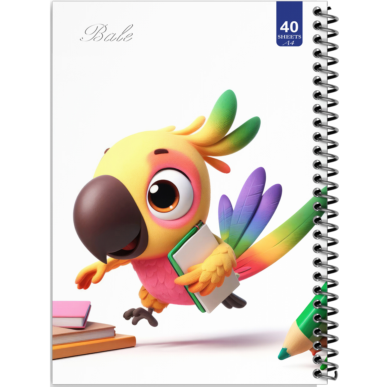 دفتر نقاشی 40 برگ انتشارات بله طرح پرنده کوچولوی نقاش کد A4-K308