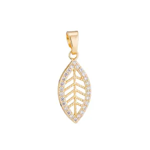 آویز گردنبند طلا 18 عیار زنانه قیراط طرح برگ کد GH2835