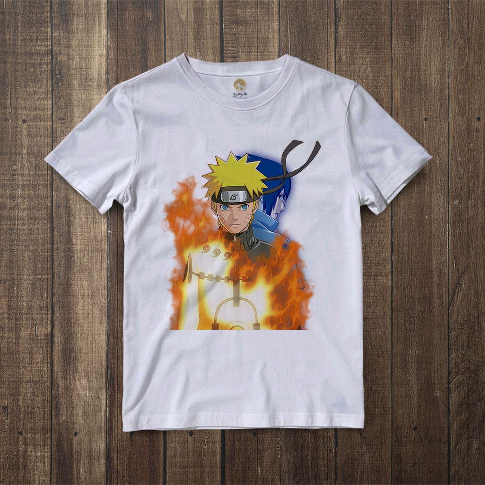 تی شرت آستین کوتاه مردانه هومرو مدل TW337 طرح ناروتو - - 4