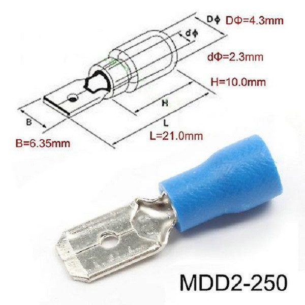 سرسیم نری و مادگی مدل MDD2-250،FDD2-250 بسته 40 عددی سرسیم نری و مادگی مدل MDD2-250،FDD2-250 بسته 40 عددی