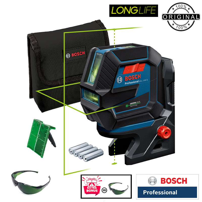 تراز لیزری بوش مدل GCL 2-50 G Green Lines + Point Laser
