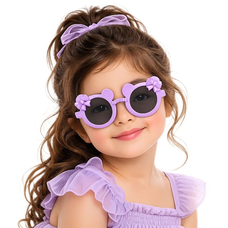 عینک آفتابی دخترانه مدل تدی پاپیونی کد 006