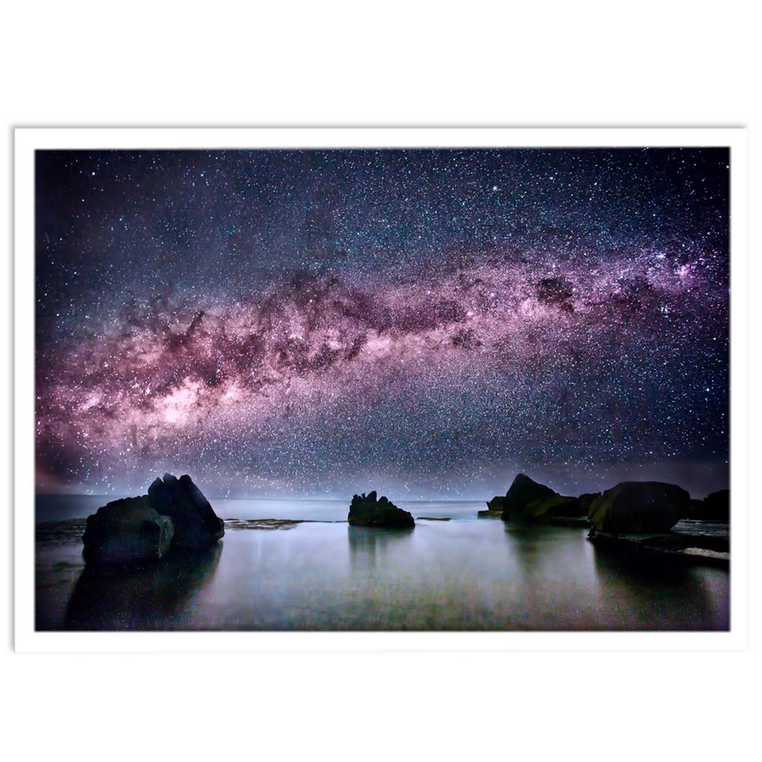 تابلو نوری بکلیت طرح عکاسی آسمان شب و کهکشان راه شیری مدل W-S1725
