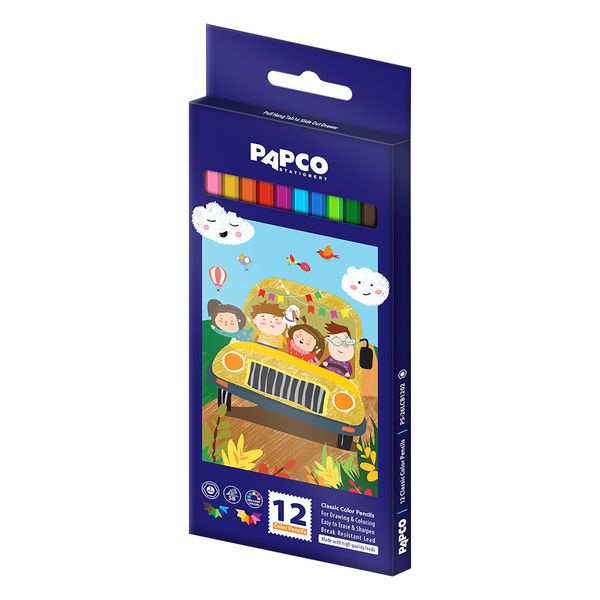 مداد رنگی 12 رنگ پاپکو مدل PS-26LCB1206 کد 1040