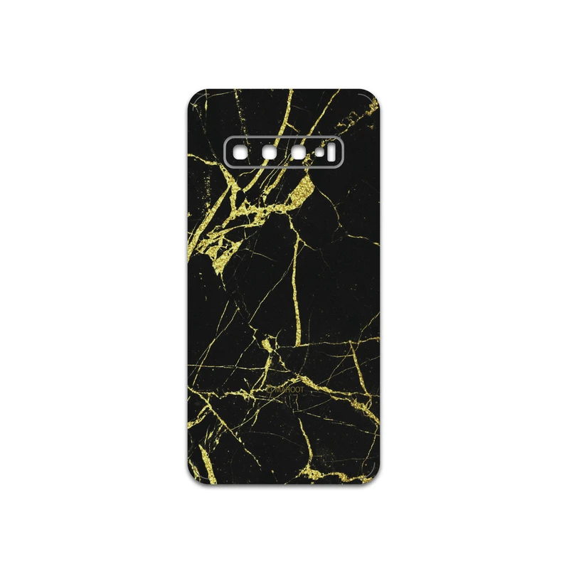 برچسب پوششی ماهوت مدل Graphite-Gold-Marble مناسب برای گوشی موبایل سامسونگ Galaxy S10