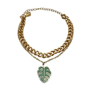 دستبند زنانه مدل برگ انجیری